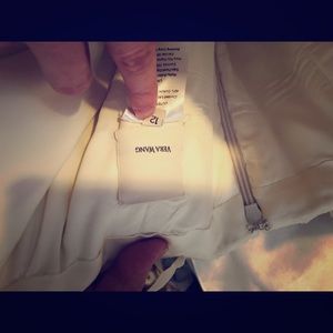 Vera Wang, corded lace strapless wedding gown